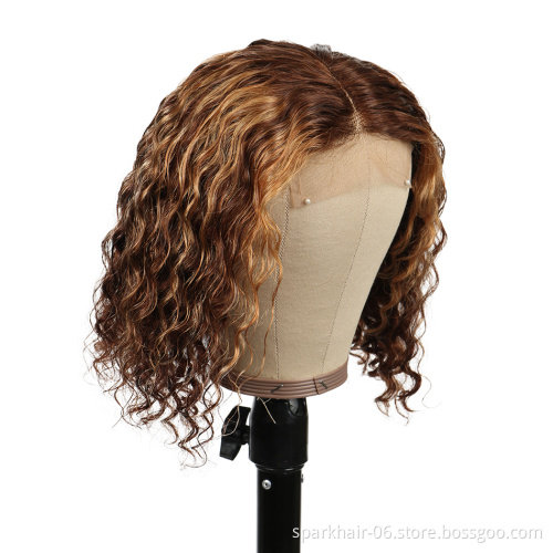 SPARK Wholesale Highlight Short Bob Human Hair Wigs For Black Women, Hd Lace front Wigs, Highlighted Human Hair Wigs